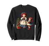 Raggedy Ann Dolls and a Small Christmas Tree Sweatshirt