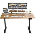 TRIUMPHKEY Bureau Assis Debout 160×70cm Bureau Hauteur Réglable Electrique,Marron Bureau Ordinateur,Standing Desk,Table Assis Debout Idéal pour l'apprentissage au Bureau et Les Jeux