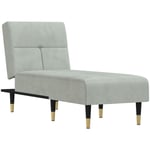 Vidaxl - Chaise longue gris clair velours