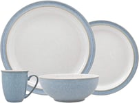 Denby - Elements Blue Dinner Set For 1 - 4 Piece Ceramic Tableware - Dishwasher