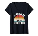 Womens Scooter Electric Retro Vintage Street Stunt E-Scooter Tricks V-Neck T-Shirt