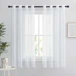 Vita genomskinliga gardiner - set med 2 korta gardiner 140 x 160 cm