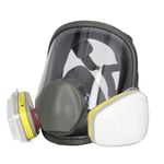 Helmask Respirator Återanvändbar Organisk Ångskydd för Målning Svetsning med 10 st Filter Bomull och Skydd Nr 7 Filterlåda