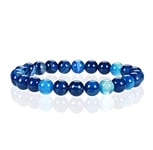 Treasure Bay Bracelet élastique fait main en pierres naturelles de 8 mm pour homme et femme, bracelet en pierres semi-précieuses, bijoux en perles - Coffret cadeau inclus, taille unique, Pierre