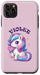 Coque pour iPhone 11 Pro Max Motif licorne violet pour fille