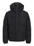 JACK & JONES Jjebradley Puffer Hood Sn Veste matelassée, Noir, M Homme