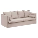 Canapé Convertible "Odilon" 200cm Beige Lin