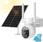 3G/4G Lte Camera Surveillance Solaire Avec Carte Sim 2K Hd Camera Exterieure Sans Fil Inclinable A 355°/90°Camera De Surveillance Sans Wifi Vision Nocturne Detection De Mouvement Ip66