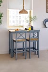 Rustic Wooden Bar Table and Stools Set of 3