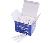 Bright Ideas PK100 8cm White Colour Chalk Sticks, Economy Bright and Bold Coloured Chalk Sticks for writing fun on Blackboards, Chalkboard Signs, Slate and School. BI7982.