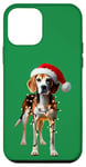 Coque pour iPhone 12 mini Harrier Chapeau de Père Noël avec lumières de Noël pour maman papa amoureux