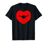 Valentine Lips In A Shape Of A Red Heart. Valentine Kisses T-Shirt