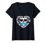 Womens Polar Bears Are My Valentine Cute Polar Bear Valentines Day V-Neck T-Shirt