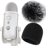 Blue Yeti Pop Filter Foam - Mic Cover Foam with Furry Microphone Windscreen Muff