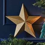 Ginger Ray- Décoration de Table de cheminée de Noël, Hammered Metal Star Gold