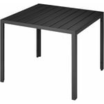 Table de jardin carrée moderne aluminium 90 x 90 cm noir - Noir