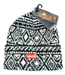 Genuine LEVI'S Black / White Seasonal *Comfy* BEANIE Hat Adult Made in Italy