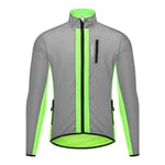 Veste De Cyclisme,Coupe-Vent Réfléchissante,Brillante Pour La Course Nocturne,Imperméable À L'eau Et À La Pluie,Pour Vtt Et Vélo,Très Visible