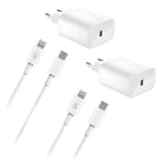 SiGN iPhone USB-C PD Hurtigoplader 20W med USB-C til Lightning-kabel, 2m - 2-Pak