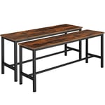 TecTake® Lot de 2 Banc de Salle à Manger Cuisine en Bois et Acier Style Industriel 108x32,5x50 cm Scandinave Meuble Cuisine Meuble Salon Meuble Salle a Manger Meuble entrée Meuble Chambre