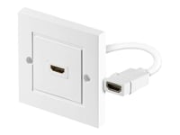 Goobay - Hdmi Väggplatta - Hdmi (Hona) Till Hdmi (Hona) - Skärmad - Vit