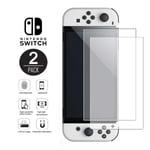 2-pack Nintendo Switch OLED Heltäckande Skärmskydd i Härdat Glas transparent