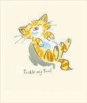 Funny Cat Greeting Card from the Cat Humourous Card Cartoon Tickle My Tum Design