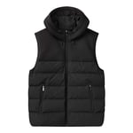 DUOER home Veste de Gilet Chaude Chaude pour Homme de Canard Blanc pour l'automne et l'hiver Simple Sports en Plein air Vest de Coton Noir (Color : Black, Taille : 170/92A/M)