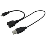 Mini Micro Usb Male To Usb Female Host Otg Cable + Usb Power Cable Y Splitter