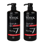 2x TOTEX SHAVING SHAVE GEL SENSITIVE 750 ML PUMP BOTTLE FOR BARBER SHOPS