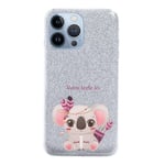 Coque Iphone 13 PRO paillettes argent Koala boho kawaii