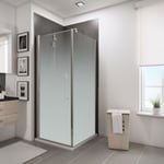 Paroi de douche fixe pour porte pivotante l.90 x H.193 cm, verre décor Brume, profilé chromé, Schulte NewStyle