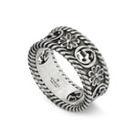 Gucci Interlocking Sterling Silver Motif Flower Ring D - Q