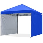 ABCCANOPY Tonnelle escamotable de 2 x 2 m avec Deux parois Pare-Soleil entièrement étanche, abri Commercial instantané, Sac à roulettes, 4 Sacs de Sable, 4 piquets (Cadre Gris)