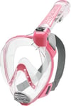 Cressi Duke Full Face Snorkel Dry Mask - Available in Standard Version or with Action Cam Holder, Adult Unisex,Clear/Pink,S/M