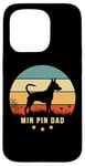 iPhone 15 Pro MIN PIN DAD retro sunset Design with Miniature Pinscher Case