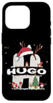 Coque pour iPhone 16 Pro Chemise de Noël Hugo avec nom Hugo pour Noël amusant