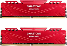 [DDR4 RAM] GIGASTONE Game Pro 32Go Kit(2x16Go) DDR4 3200MHz PC4-25600 CL 16-18-18-40 Intel XMP 2.0 AMD Ryzen 1.35V UDIMM 288pin UnbuffeRouge Non ECC Mémoire Haute Performance pour PC Bureau-Rouge