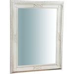 Miroir de maquillage mural salle de bain Miroir vertical/horizontal avec cadre rectangulaire en bois blanc à suspendre Shabby