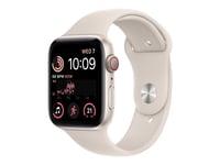 Apple Watch Se (Gps + Cellular) - 2A Generation - 44 Mm - Stjärnljusaluminium - Smart Klocka Med Sportband - Fluoroelastomer - Starlight - Bandstorlek: Standard - 32 Gb - Wi-Fi, Lte, Bluetooth - 4G - 32.9 G