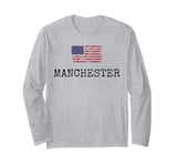 Manchester City USA Flag State Travel US America Women Men Long Sleeve T-Shirt