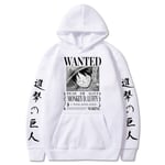 (White-L）Attack on Titan One Piece Luffy Men Homme Fleece-hupparit