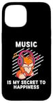 Coque pour iPhone 15 La musique de Cute Fox est le secret de mon bonheur | Kawaii Fox