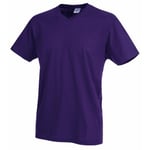 Stedman Classic V-Neck Men T-shirt Lilla bomull Small Herre