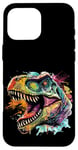 Coque pour iPhone 16 Pro Max T Rex Pop Art, Dinosaure