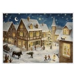 Snowy Town and Horse Richard Sellmer Advent Calendar 355 x 265 glitter