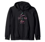 Coffee Cats and Yoga Mats Zip Hoodie