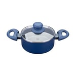 Tasty Casserole antiadhésive Ocean Blue - Ø 16 cm avec couvercle en verre - Aluminium recyclé - Poignée Soft Touch - Revêtement céramique antiadhésif - Pour tous feux dont induction