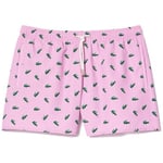 Maillots de bain Lacoste  SHORT DE BAIN  ROSE AVEC IMPRIMÉ CROCODILE