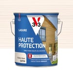 V33 Lasure Bois extérieur Cèdre blanc satin - Haute Protection 8 ans - Haute résistance hydrofuge et anti-UV - Résiste aux variations du bois - Ecolabel, résine d'origine végétale - 2,5L